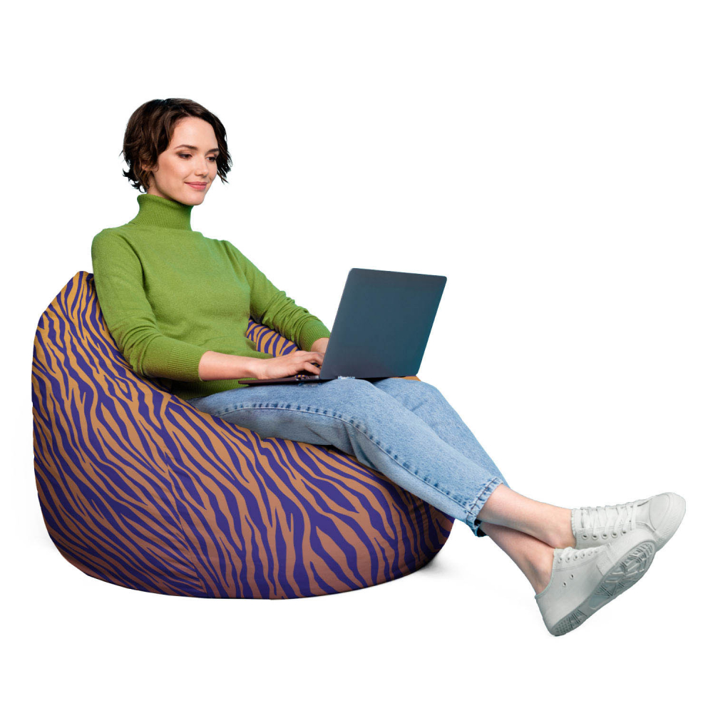 Fotoliu puf Bean Bag tip para XL zebra gradient dark - 3 | YEO