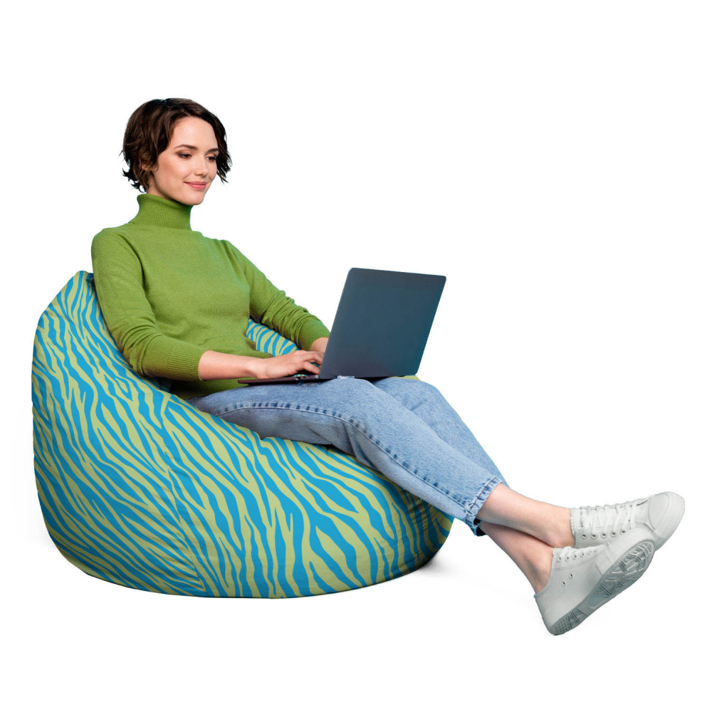 Fotoliu puf Bean Bag tip para XL zebra green - 3