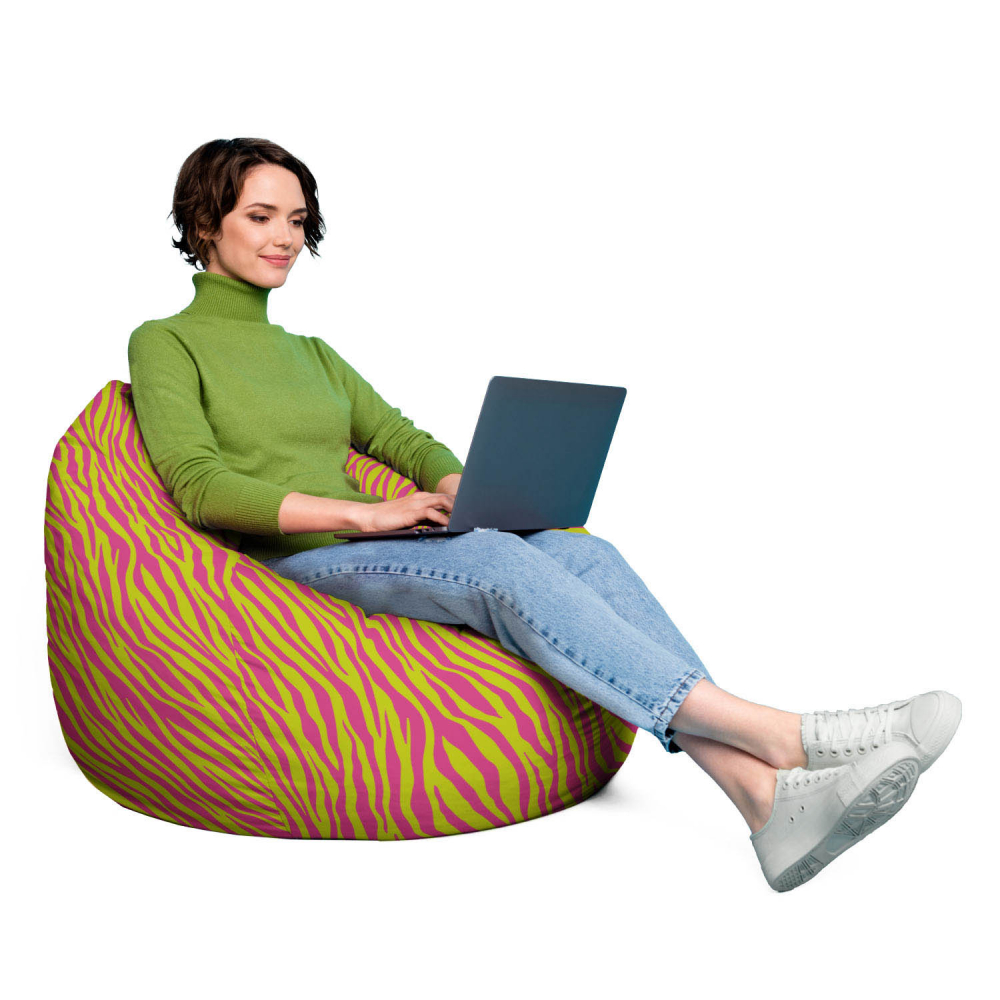 Fotoliu puf Bean Bag tip para XL zebra pink - 3 | YEO