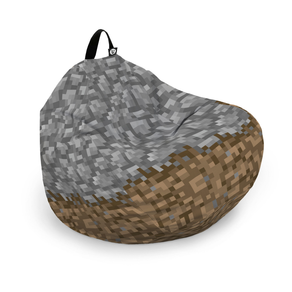 Husa fotoliu Puf Bean Bag tip Para L fara umplutura minecraft piatra pamant - 5