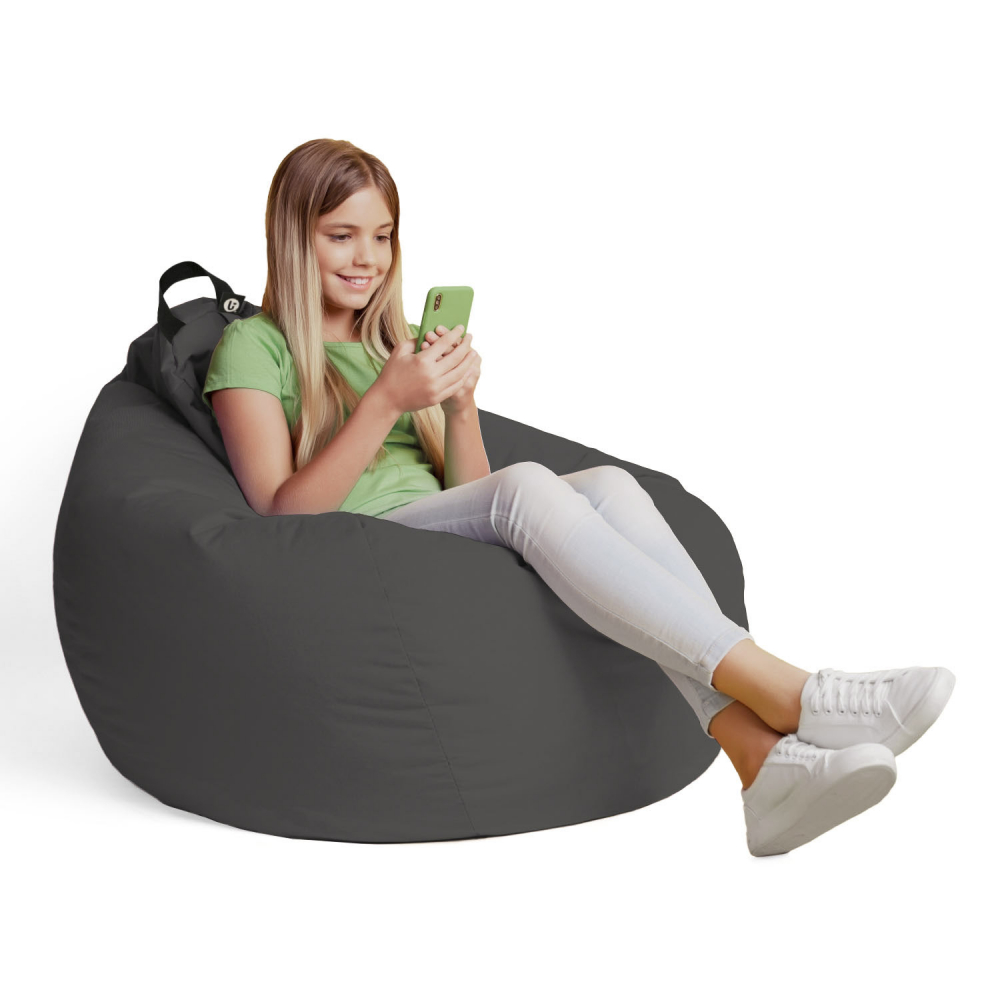 Husa fotoliu Puf Bean Bag tip Para XL Chroma fara umplutura dark grey - 3