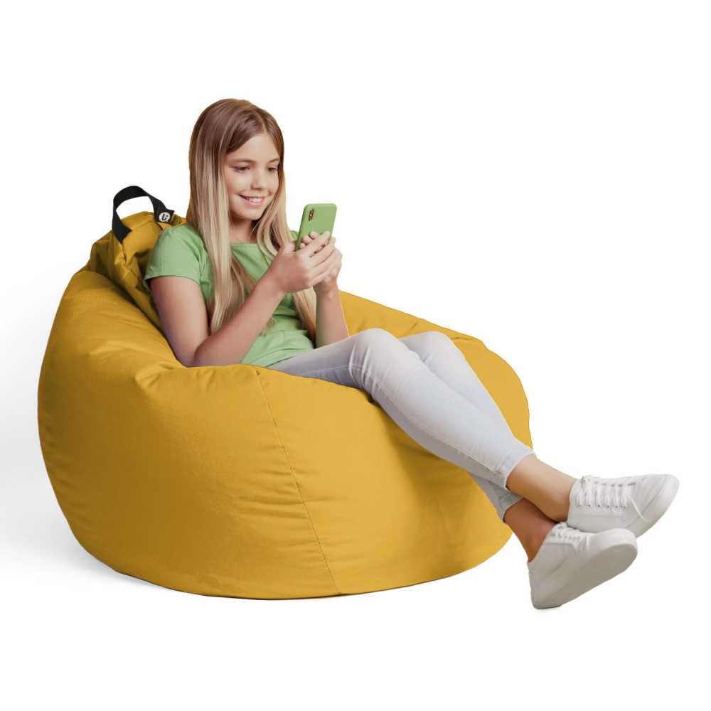 Husa fotoliu Puf Bean Bag tip Para XL Chroma fara umplutura golden yellow - 3