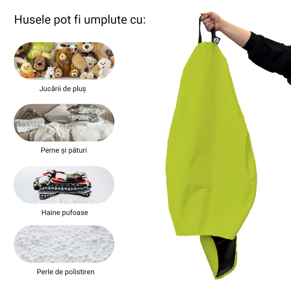 Husa fotoliu Puf Bean Bag tip Para XL Chroma fara umplutura green - 4