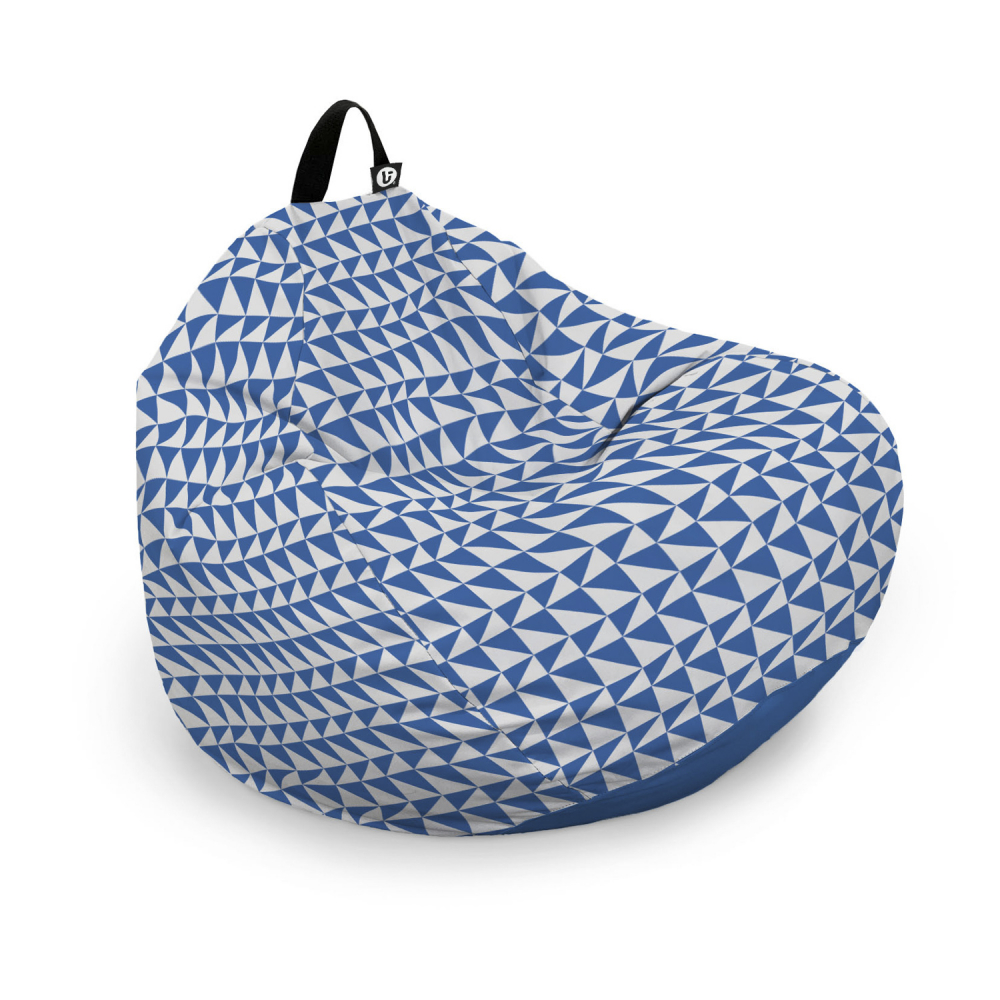 Husa fotoliu Puf Bean Bag tip Para XL fara umplutura Geometric Sea blue - 4