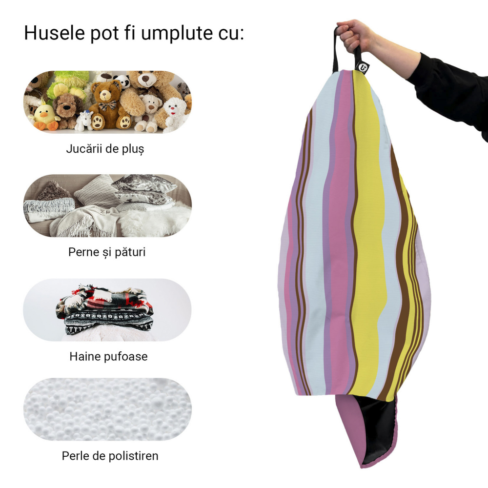 Husa fotoliu Puf Bean Bag tip Para XL fara umplutura marinha fruits