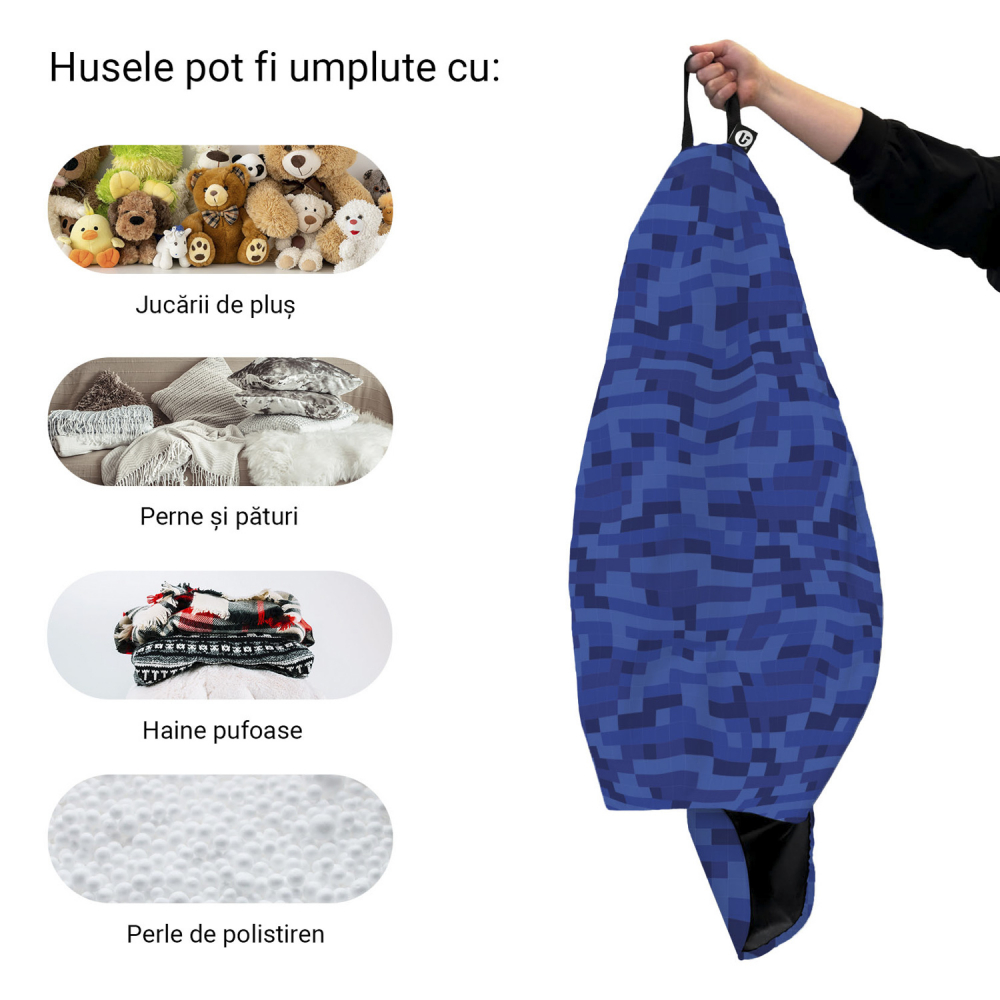 Husa fotoliu Puf Bean Bag tip Para XL fara umplutura minecraft apa