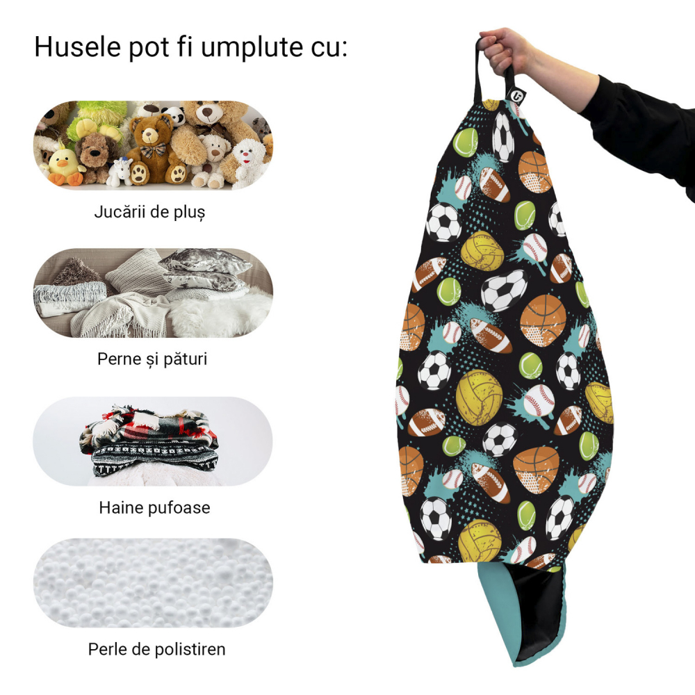 Husa fotoliu Puf Bean Bag tip Para XL fara umplutura Mingi