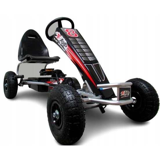 Kart cu pedale Gokart roti gonflabile G5 R-Sport 4-10 ani negru - 3