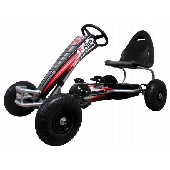 Kart cu pedale Gokart roti gonflabile G5 R-Sport 4-10 ani negru - 2