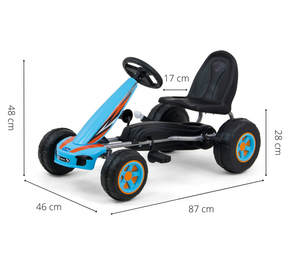 Kart cu pedale robust +3 ani Viper blue - 2