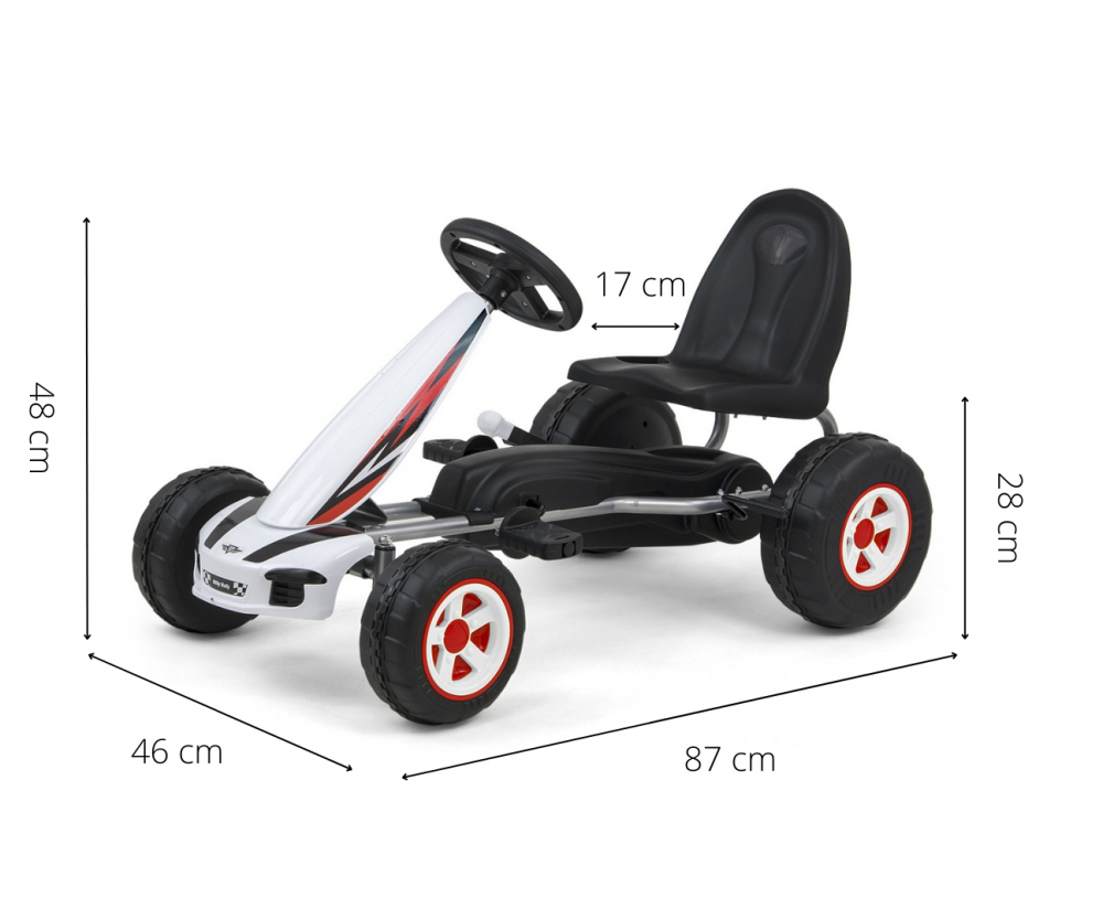 Kart cu pedale robust +3 ani Viper white - 5