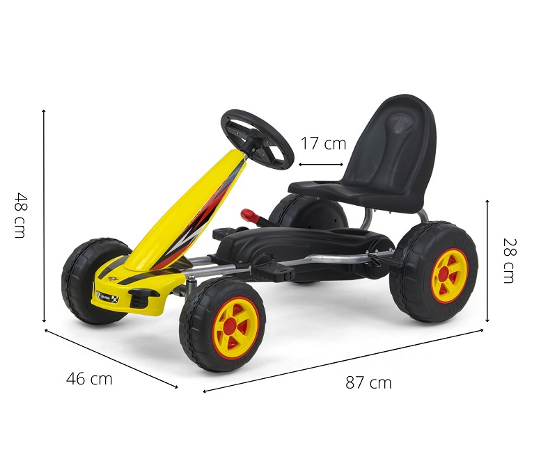 Kart cu pedale robust +3 ani Viper yellow - 3