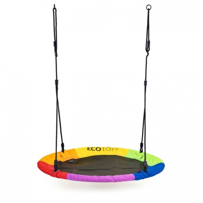 Leagan pentru copii Ecotoys cuib de barza cu cadru din otel galvanizat multicolor