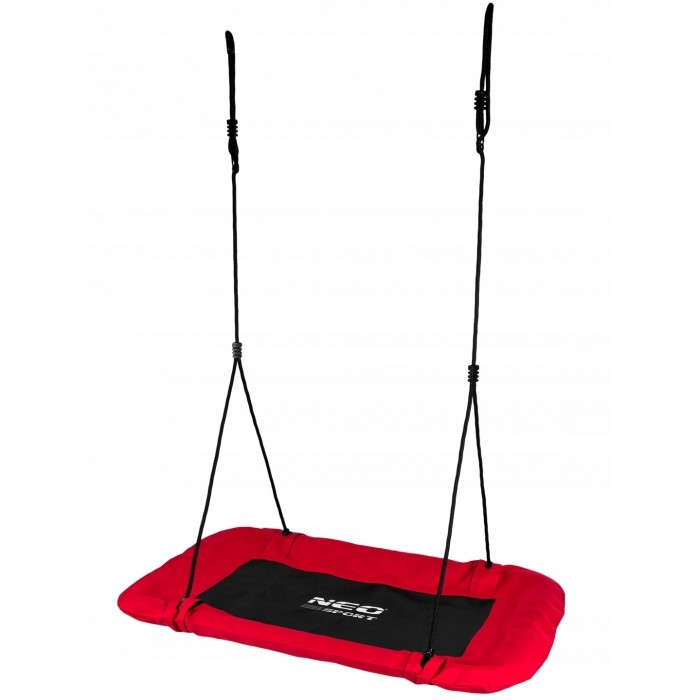 Leagan tip cuib pentru copii dreptunghiular XXL 110 x 70 cm 150 kg Neo-Sport 1011 rosu - 2 | YEO