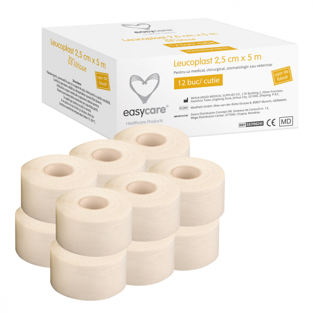 Leucoplast uz medical matase 2,5cm x 5m 12 rolecutie Easycare