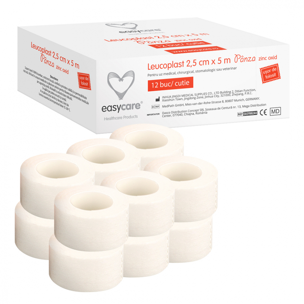 Leucoplast uz medical panza 2,5cm x 5m 12 rolecutie Easycare