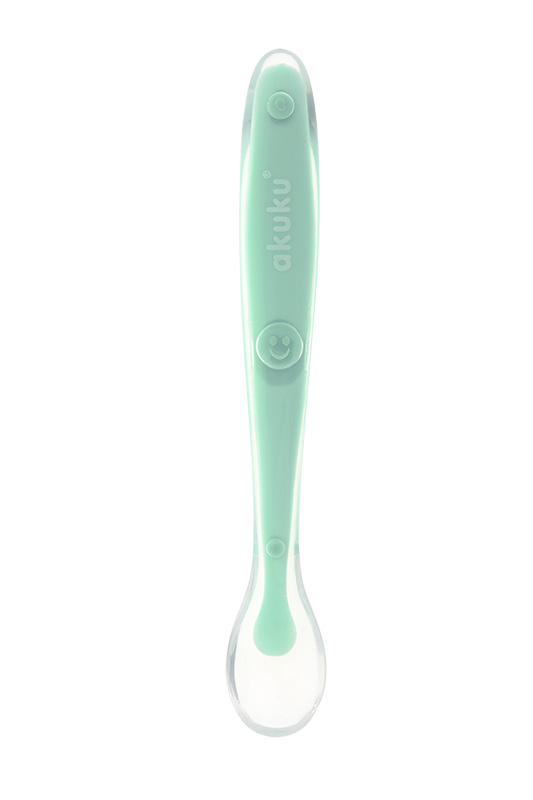 Lingurita din silicon pentru bebelusi Akuku Soft Spoon Mint