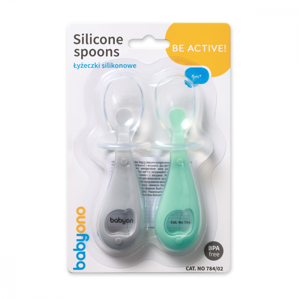 Set 2 lingurite silicon Babyono griverde