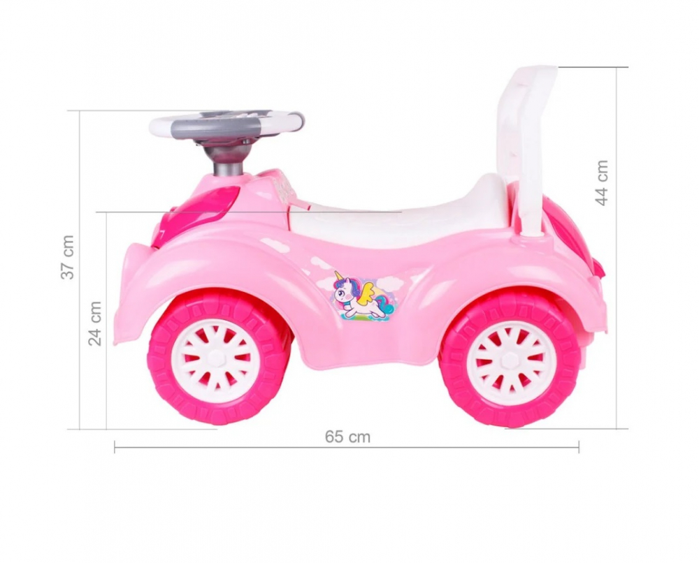 Masinuta Ride On fara pedale cu sunete si lumini Happy Car Roz - 3