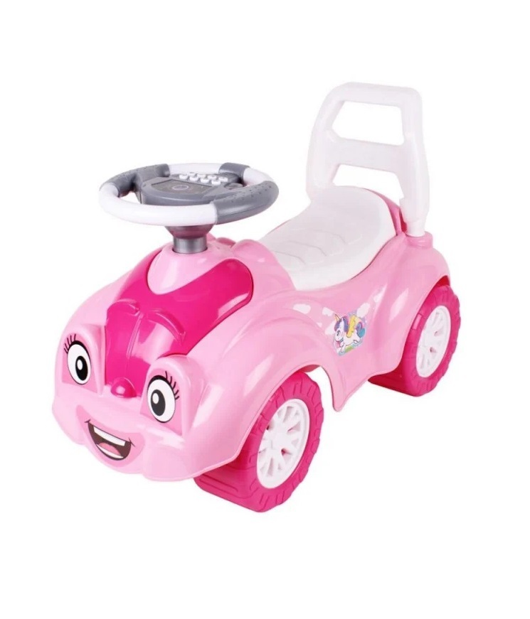 Masinuta Ride On fara pedale cu sunete si lumini Happy Car Roz - 5