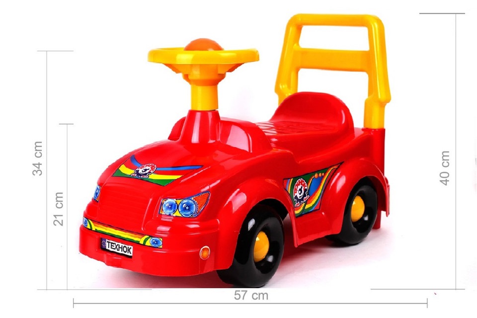 Masinuta ride-on de impins cu spatar si claxon Red - 1