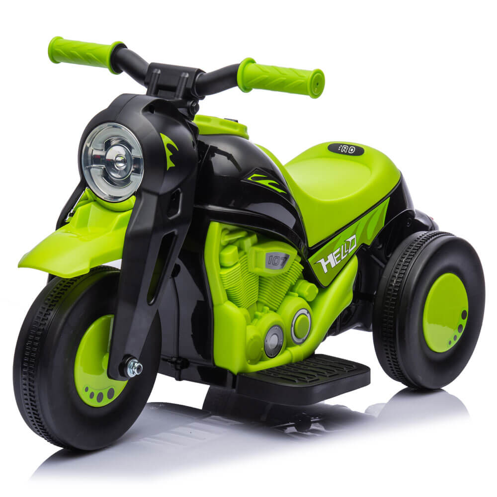 Motocicleta electrica pentru copii verde + Cadou masina de facut baloane