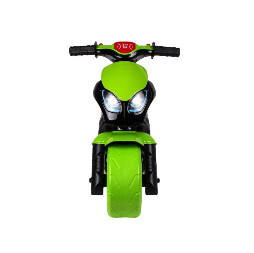 Motocicleta pentru curse Ride On TechnoK Racing cu sunete si lumini VerdeNegru