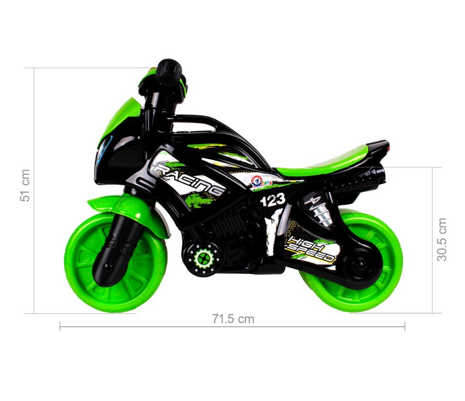 Motocicleta pentru curse Ride On TechnoK Racing cu sunete si lumini VerdeNegru - 2