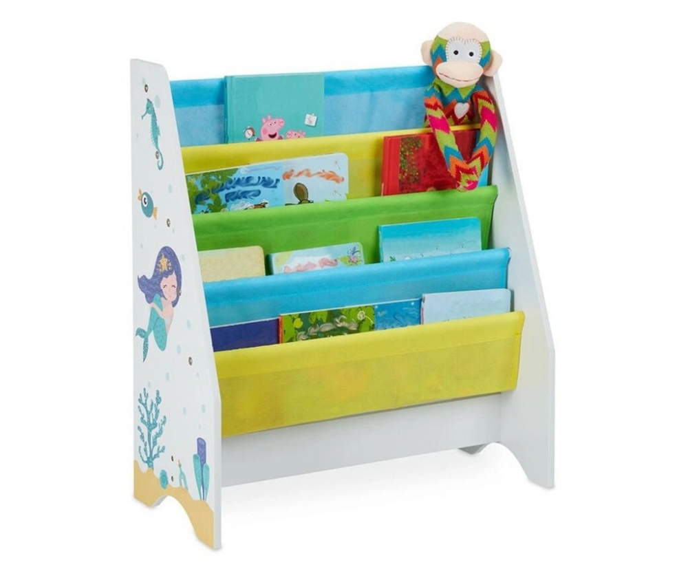 Organizator cu rafturi pentru carti si reviste Ginger Home din lemn Mermaid - 7