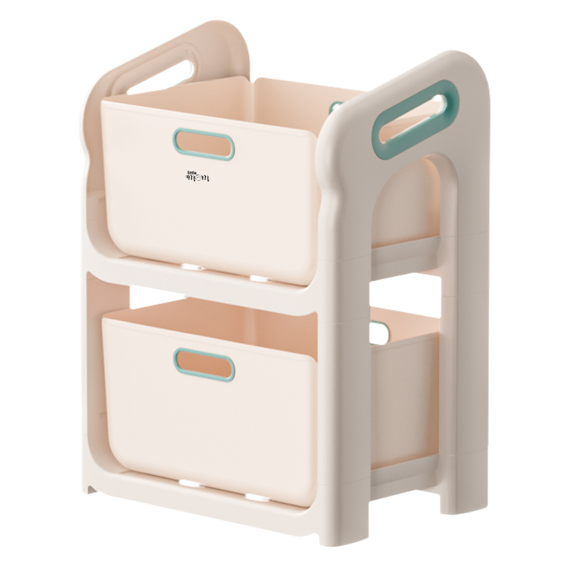 Organizator jucarii cu 2 compartimente Little Mom Beige - 3 | YEO