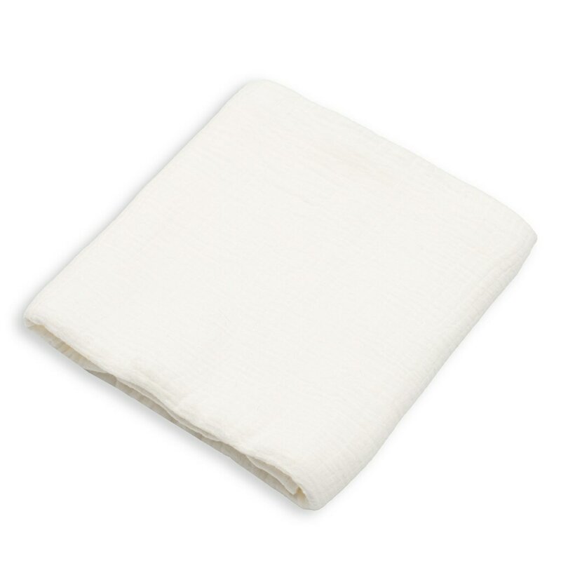 Paturica moale bebe New Baby 60x60 cm din muselina 100 bumbac organic white - 1