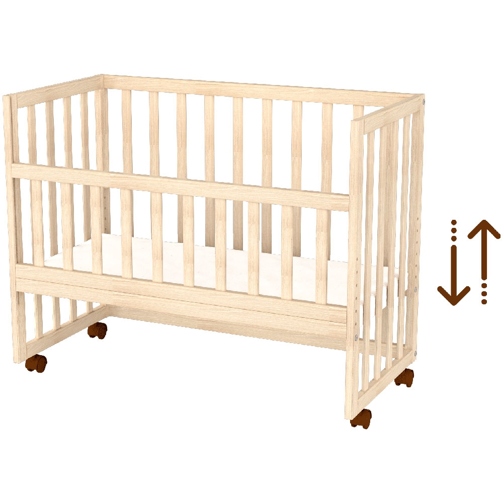 Patut copii din lemn co-sleeper Eva 94x46 cm natur - 1