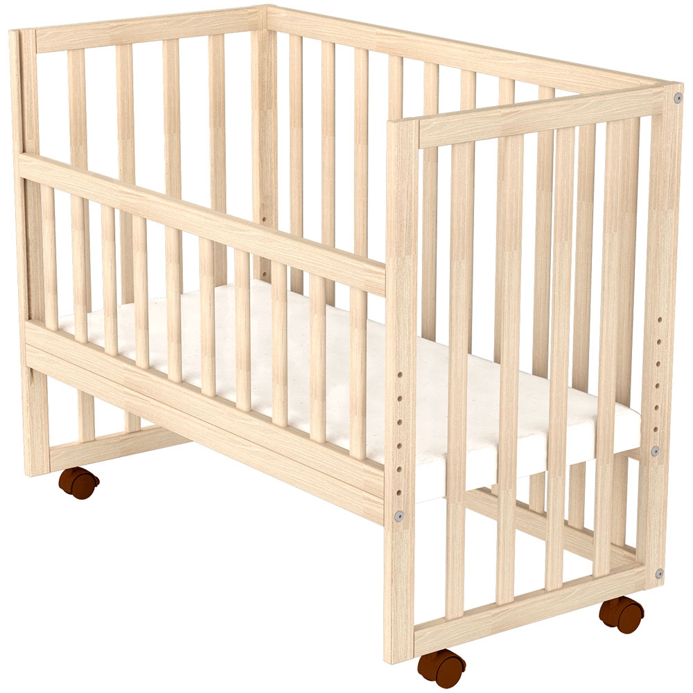 Patut copii din lemn co-sleeper Eva 94x46 cm natur - 2