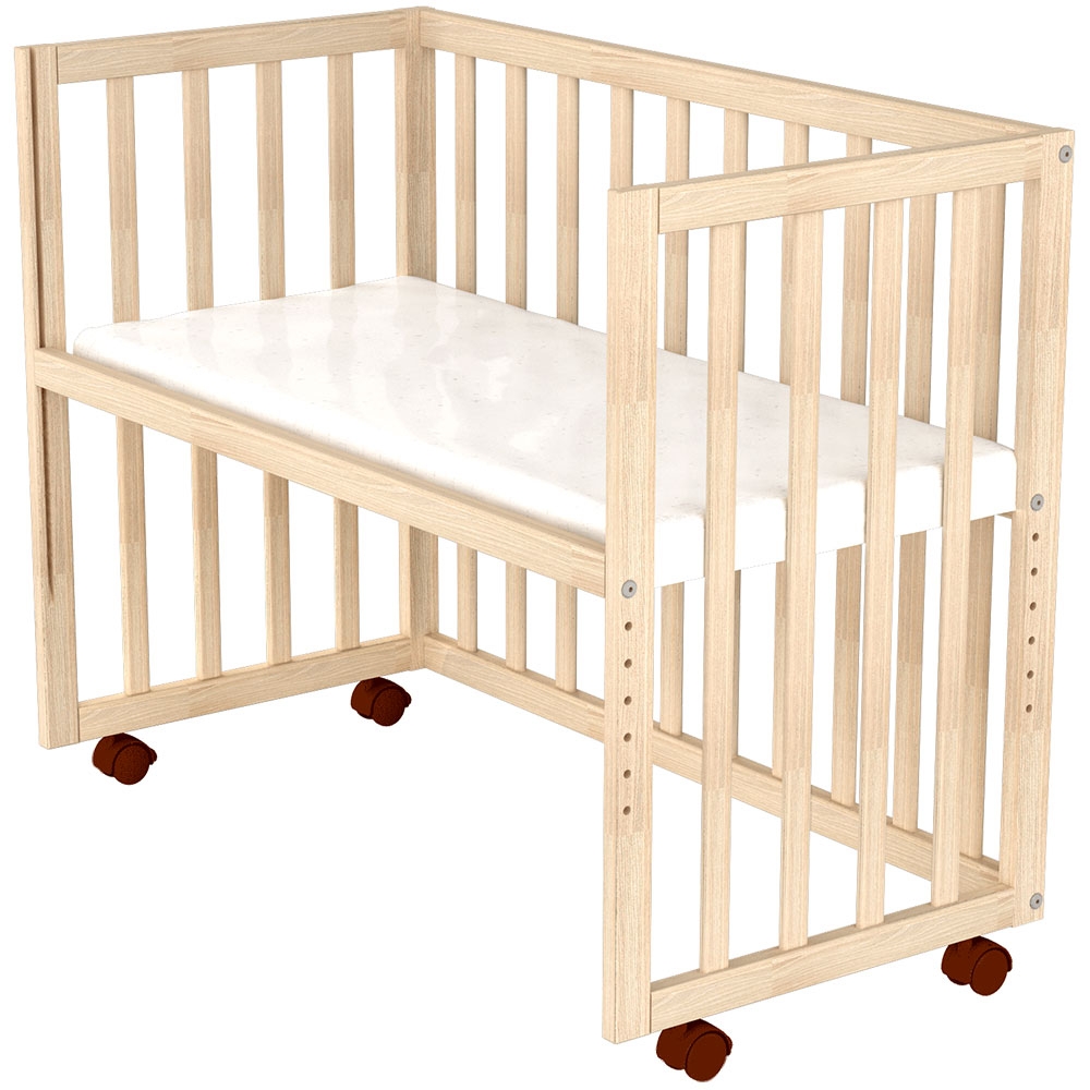 Patut copii din lemn co-sleeper Eva 94x46 cm natur - 3