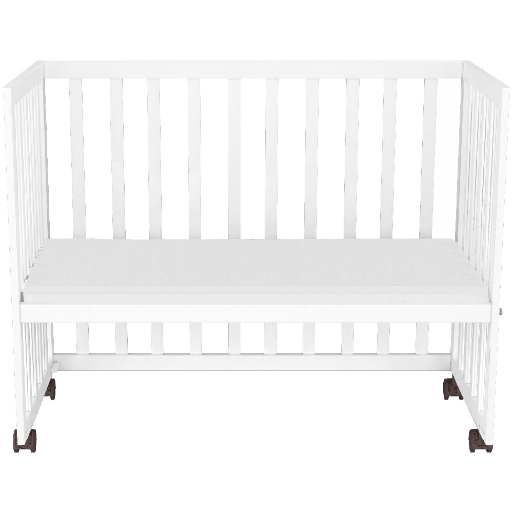 Patut copii din lemn co-sleeper Matei 94x46 cm alb - 5