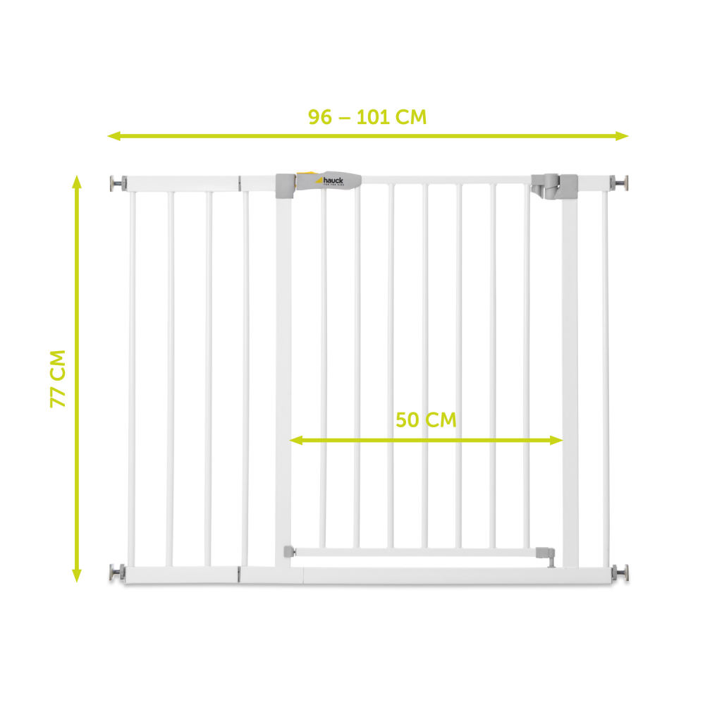 Poarta siguranta Hauck Stop N Safe 2 White 75-80cm cu extensie +21 cm 96-101cm inchidere automata si sistem dublu de blocare - 1 | YEO