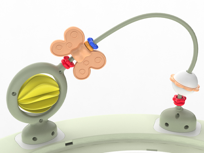 Premergator bebelusi Little Mom Activity Green, educational, cu panou interactiv, sezut rotativ 360 grade, roti pivotante silentioase, dimensiune 68 x 68 x 50 cm - 10