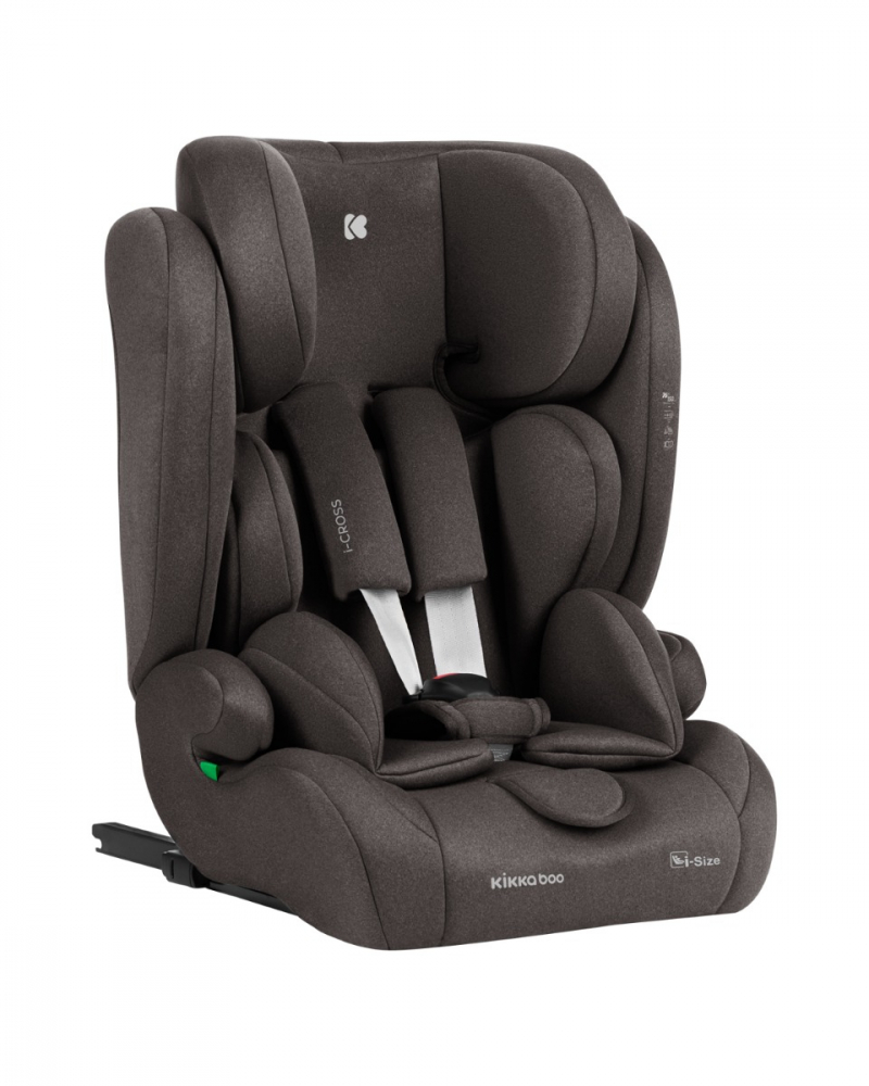 Scaun auto cu isofix KikkaBoo 76-150 cm i-Cross i-SIZE Brown - 5