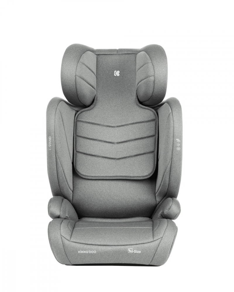 Scaun auto cu isofix KikkaBoo 100-150 cm i-Stand i-SIZE Light Grey - 1