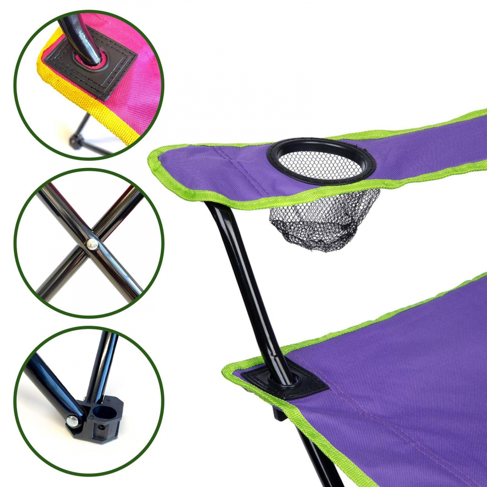 Scaun pentru camping violet verde - 2 | YEO