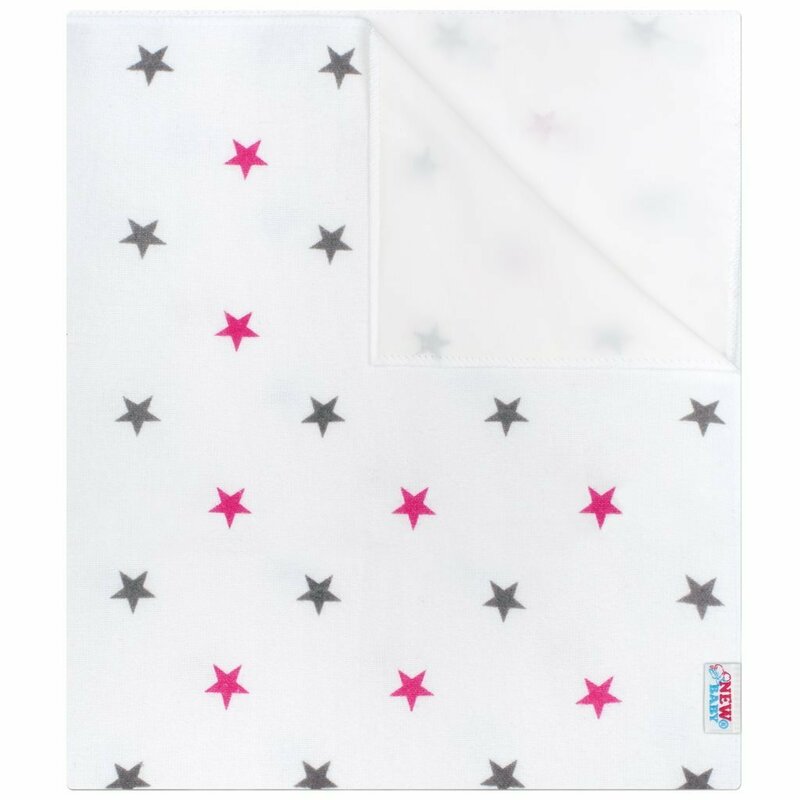 Scutec impermeabil New Baby din flanel 57x47 cm Pink Stars