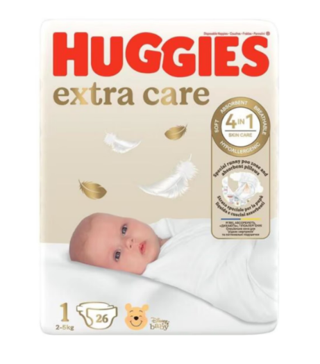 Scutece Huggies Extra Care nr 1 Convi 26 buc 2-5 kg - 2 | YEO