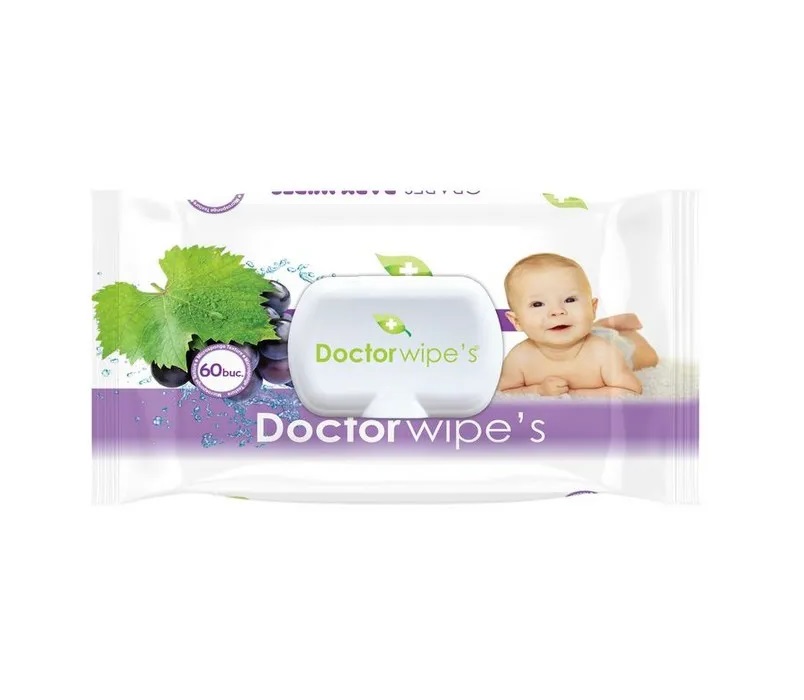 Servetele umede Doctor Wipes cu ulei din samburi de struguri Grapes 72 bucati in cutie cu capac - 2