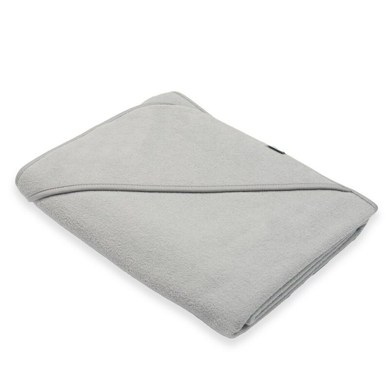 Set prosop cu gluga si manusa baie New Baby 100 x 100 cm basic gray - 2 | YEO