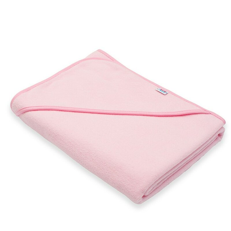 Set prosop cu gluga si manusa baie New Baby 100 x 100 cm basic pink - 2 | YEO