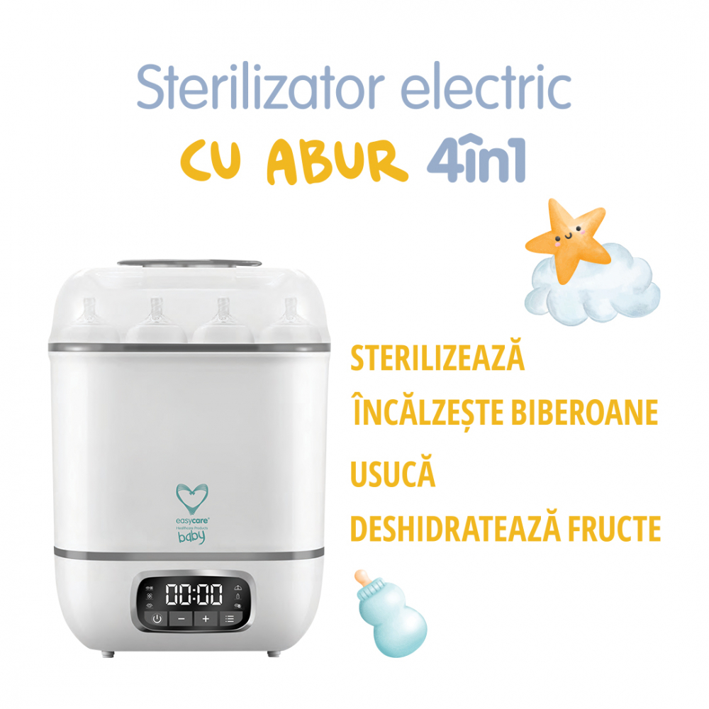 Sterilizator electric cu abur 8 biberoane 4 in 1 cu uscator Easycare Baby - 2 | YEO