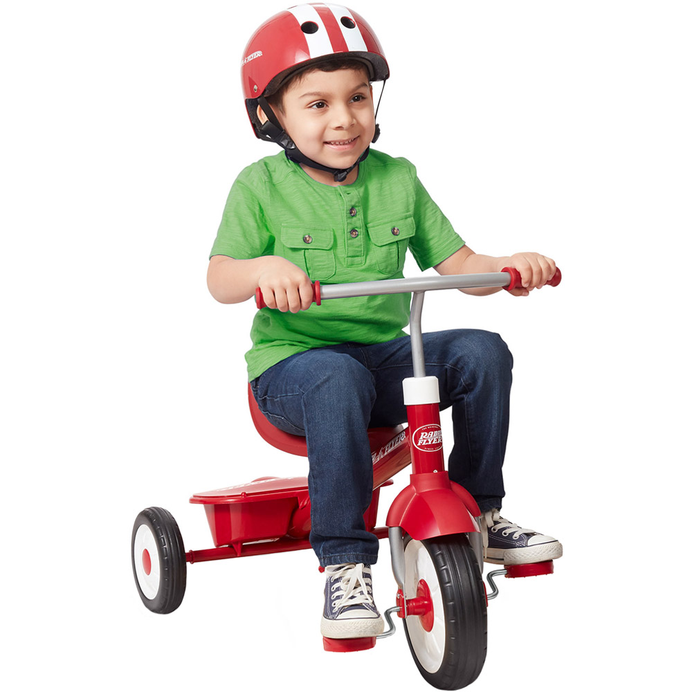 Tricicleta pentru copii Radio Flyer 3 in 1 Stroll N Trike rosu cu scaun cu pozitie ajustabila, roti silentioase, maner reglabil pe inaltime si detasabil, sistem roata libera, pana la 25 kg - 2 | YEO