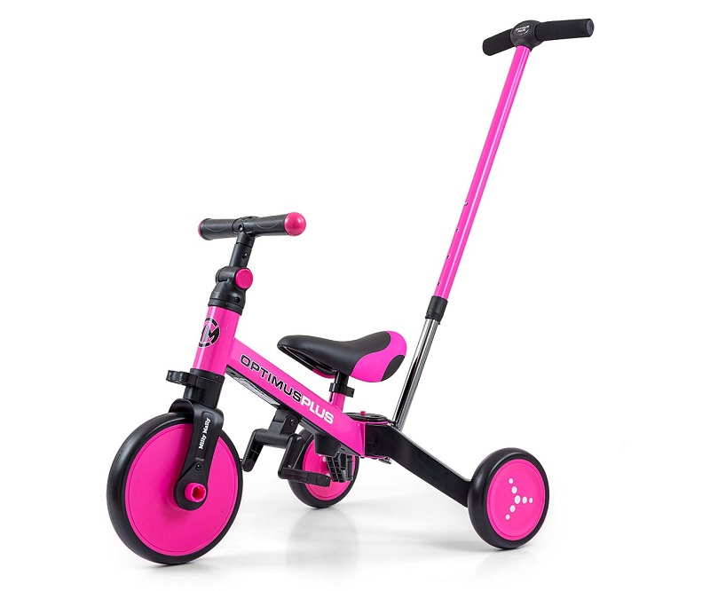 Tricicleta cu maner parental Optimus Plus 4 in 1 pink