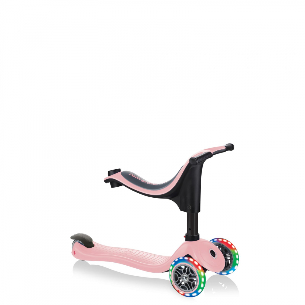 Trotineta 3 in 1 Globber Go-Up Sporty Roz Pastel, roti Led, scaun, maner parinte, ghidon reglabil, greutate admisa 50 kg - 4