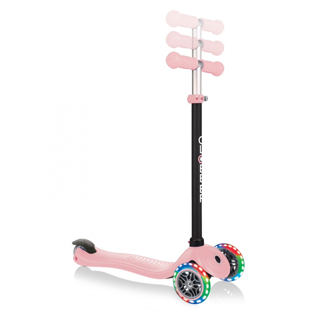 Trotineta 3 in 1 Globber Go-Up Sporty Roz Pastel, roti Led, scaun, maner parinte, ghidon reglabil, greutate admisa 50 kg - 6